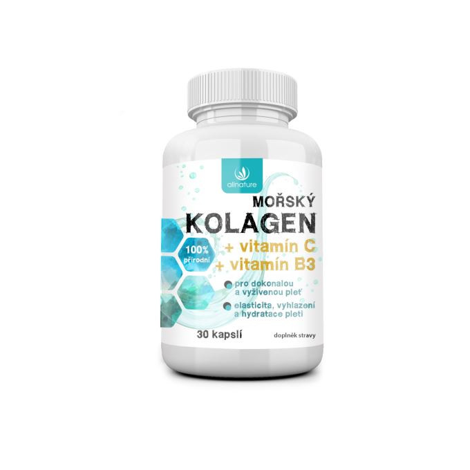 Allnature Morský kolagén + vit. C + vit B3 30 cps.