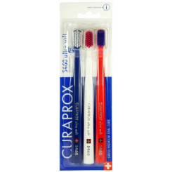 Curaprox Zubná kefka Ultra Soft 5460 3-pack (modrý, červený a biely)