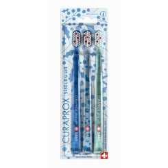 Curaprox Zubná kefka Ultra Soft 5460 3-pack WINTER Berry - modrý, světle modrý, zelený