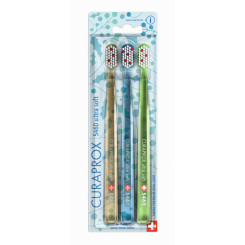 Curaprox Zubná kefka Ultra Soft 5460 3-pack WINTER Berry - žltý, modrý, zelený