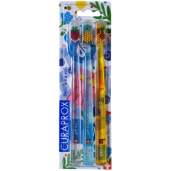 Curaprox Zubná kefka Ultra Soft 5460 3-pack SUMMER Picnic (priehľadná, modrá a oranžová)
