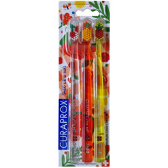 Curaprox Zubná kefka Ultra Soft 5460 3-pack SUMMER Picnic (priehľadná, červená a žltá)