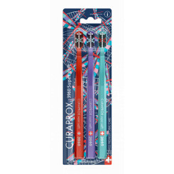 Curaprox Zubná kefka Super soft 3960 3-pack DRAGONFLY (červená, fialová a tyrkysová)