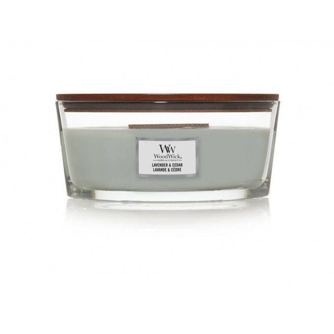 WoodWick Smoked Lavender & Cedar sviečka loď 453.6 g