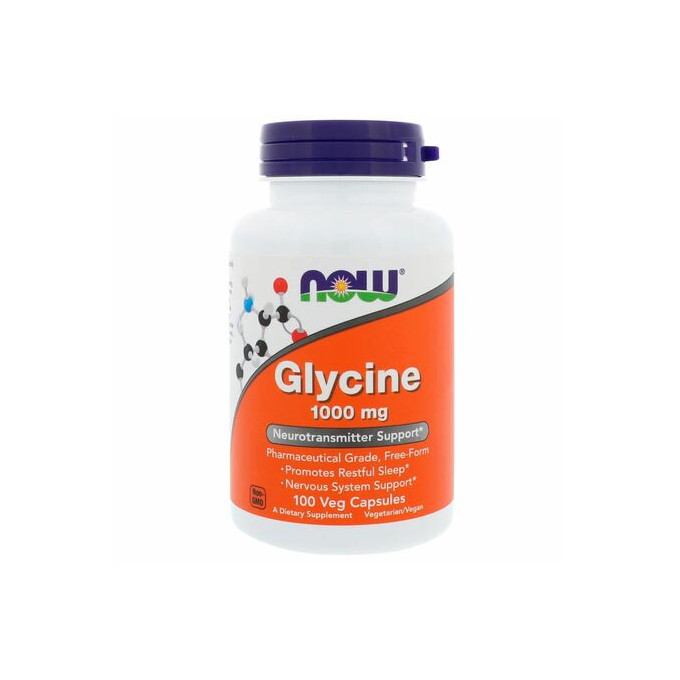 NOW Foods Glycín 1000 mg, 100 rastlinných kapsúl