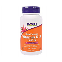 NOW Foods Vitamin D3, 1000 IU, 180 softgel kapsúl