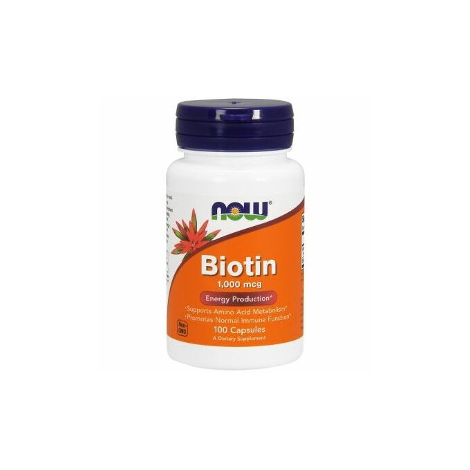 NOW Foods Biotin 1000 mcg, 100 kapsúl