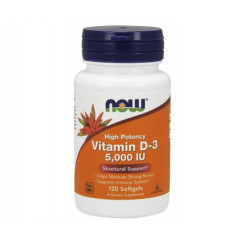 NOW Foods Vitamín D3 5000 IU 120 kapsúl