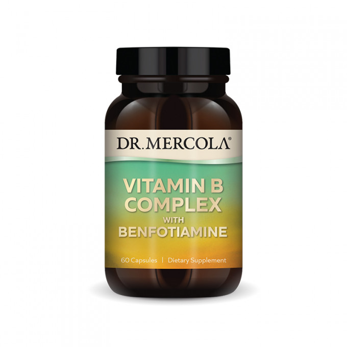 Dr. Mercola Vitamín B Complex s Benfotiamínom 60 kapsúl Dr. Mercola Vitamín B Complex s Benfotiamínom 60 kapsúl