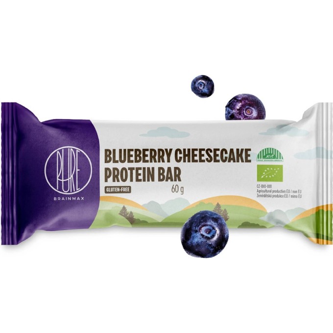 BrainMax Proteínová tyčinka- Čučoriedkový cheesecake BIO 60 g