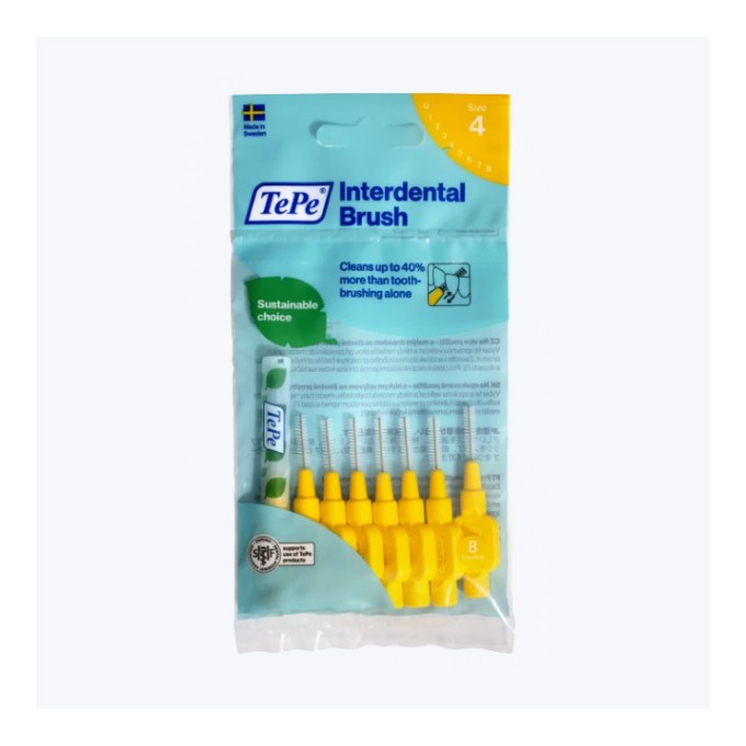 TePe Original medzizubné kefky z bioplastu 0,7 mm, žlté 8 ks