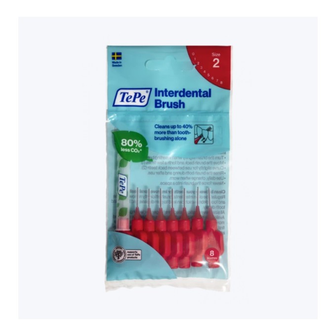 TePe Original medzizubné kefky z bioplastu 0,5 mm, červené 8 ks