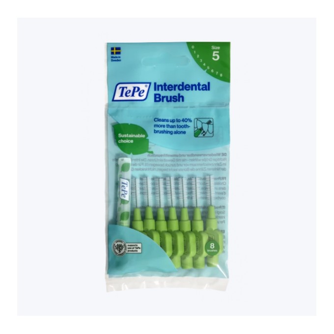 TePe Original medzizubné kefky z bioplastu 0,8 mm, zelené 8 ks