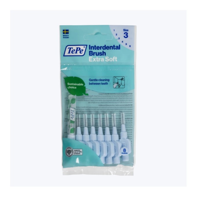 TePe Extra soft medzizubné kefky 0,6 mm, svetlo modré 8 ks