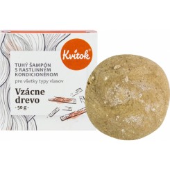 Kvitok Tuhý šampón s kondicionérom pre tmavé vlasy Zriedkavé drevo 50 g