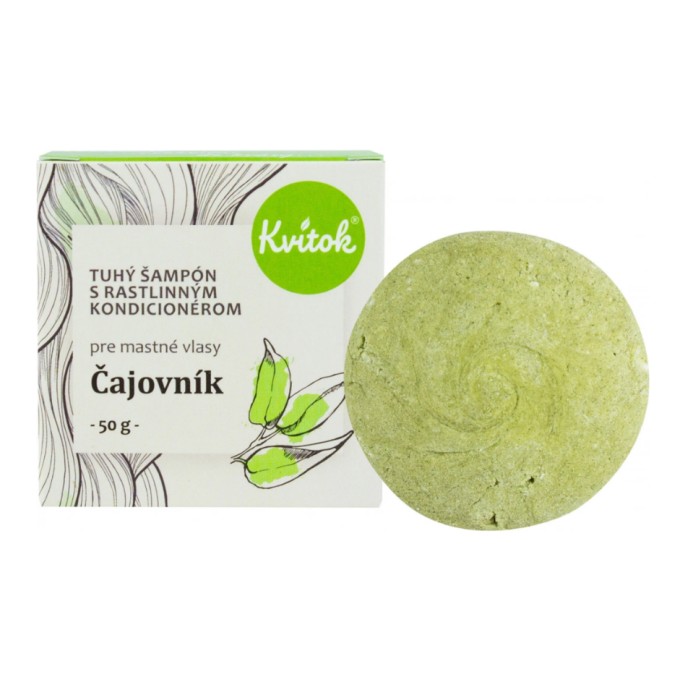 Kvitok Tuhý šampón s kondicionérom pre mastné vlasy Čajovník 50 g