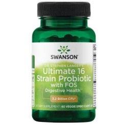 Swanson Dr.Stephen Langer's Ultimate 16 probiotických kmeňov v komplexe s prebiotikami FOS 60 rastlinných kapsúl