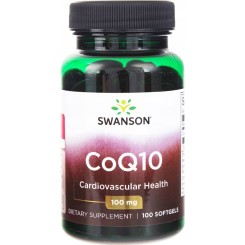 Swanson CoQ10 (Koenzým Q10) 100 mg 100 softgelových kapsúl