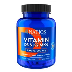 Natios Vitamín D3 & K2 5000 IU & 200 mcg 100 kapsúl
