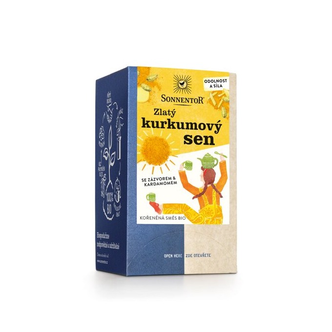 Sonnentor Zlatý kurkumový sen BIO čaj 18 sáčkov
