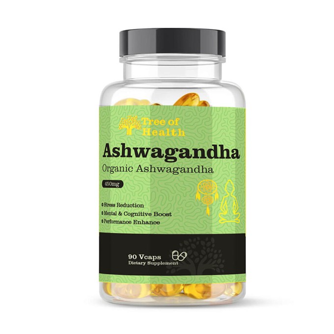 Tree of Health Organic Ashwagandha 450mg 90 vegetariánskych kapsúl