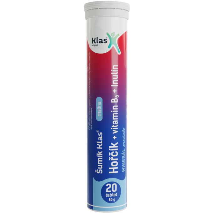 Klas Šumík Horčík + vitamín B6 (príchuť malina) 20 tabliet